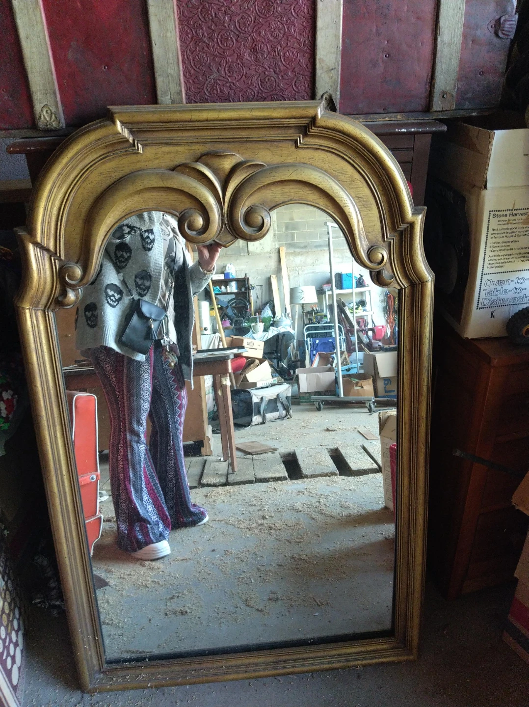 Vintage Gold Ornate Mirror