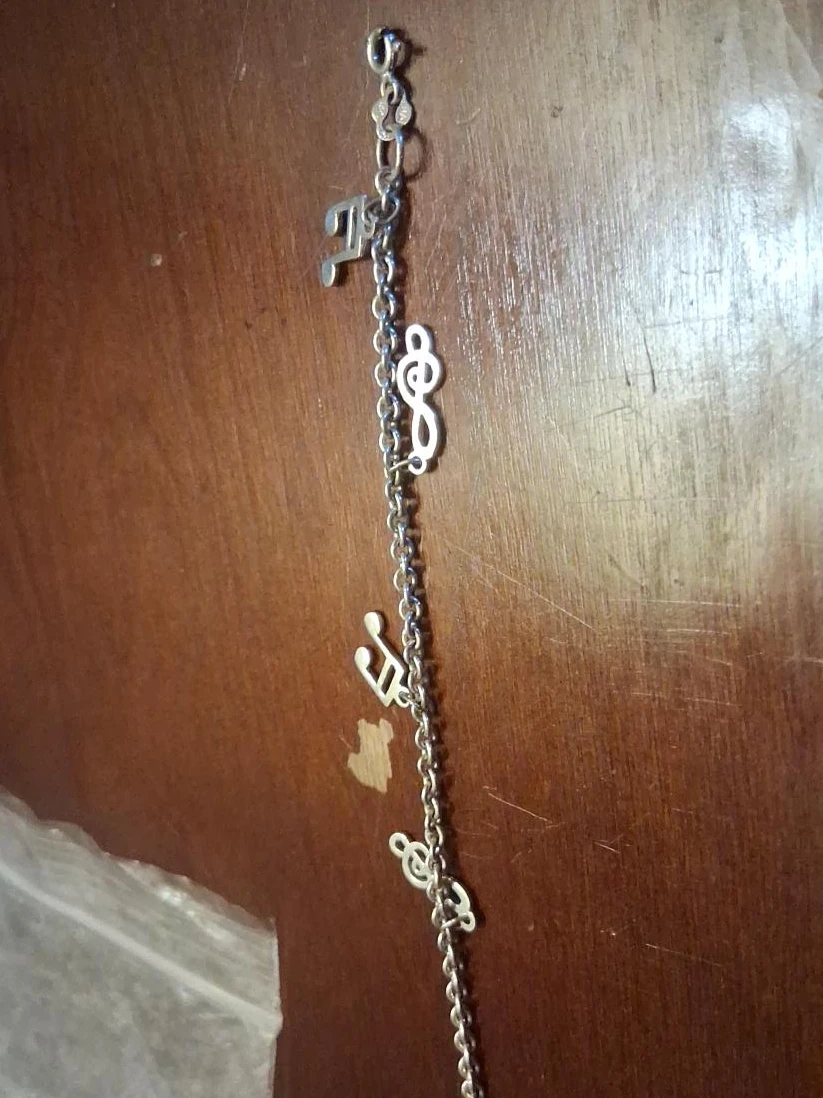 Silver-tone Musical Note Charm Bracelet