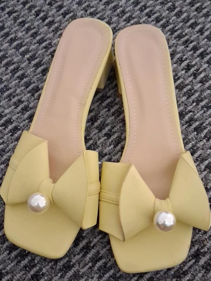 Women's Yellow Bow Sandals