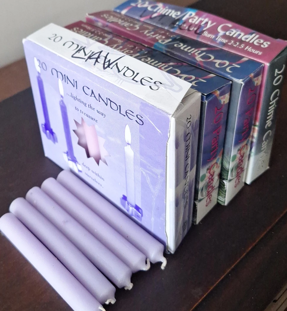 4 PACKS OF 20 Mini Candles & 20 Chime Party Candles