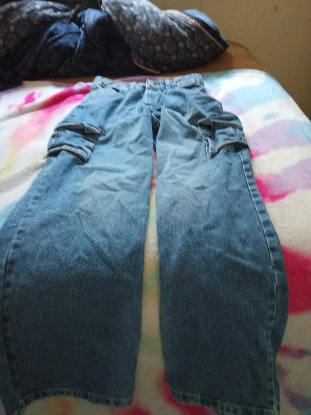 Blue Denim Cargo Pants