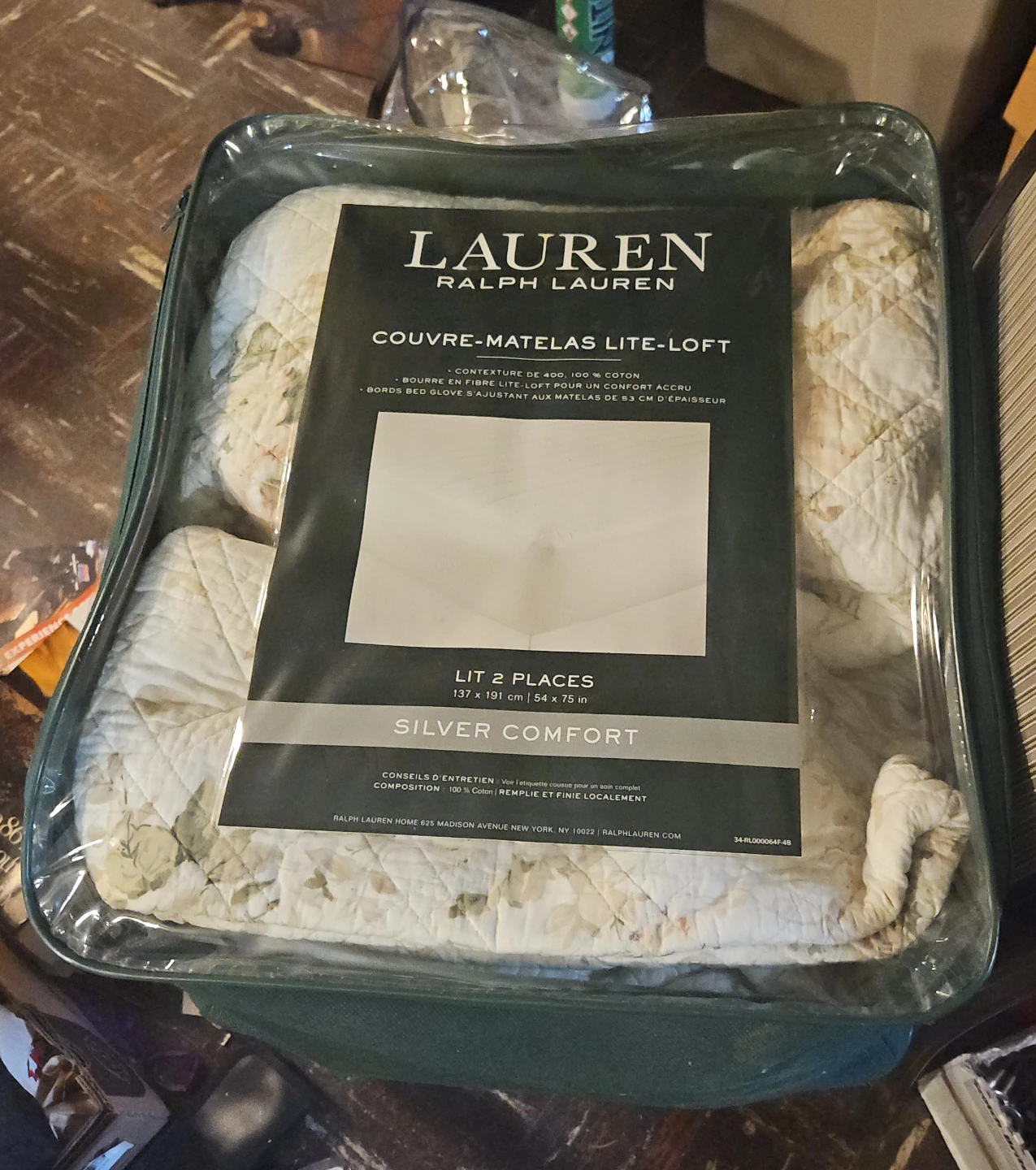 Lauren Ralph Lauren Silver Comfort Full Mattress Pad