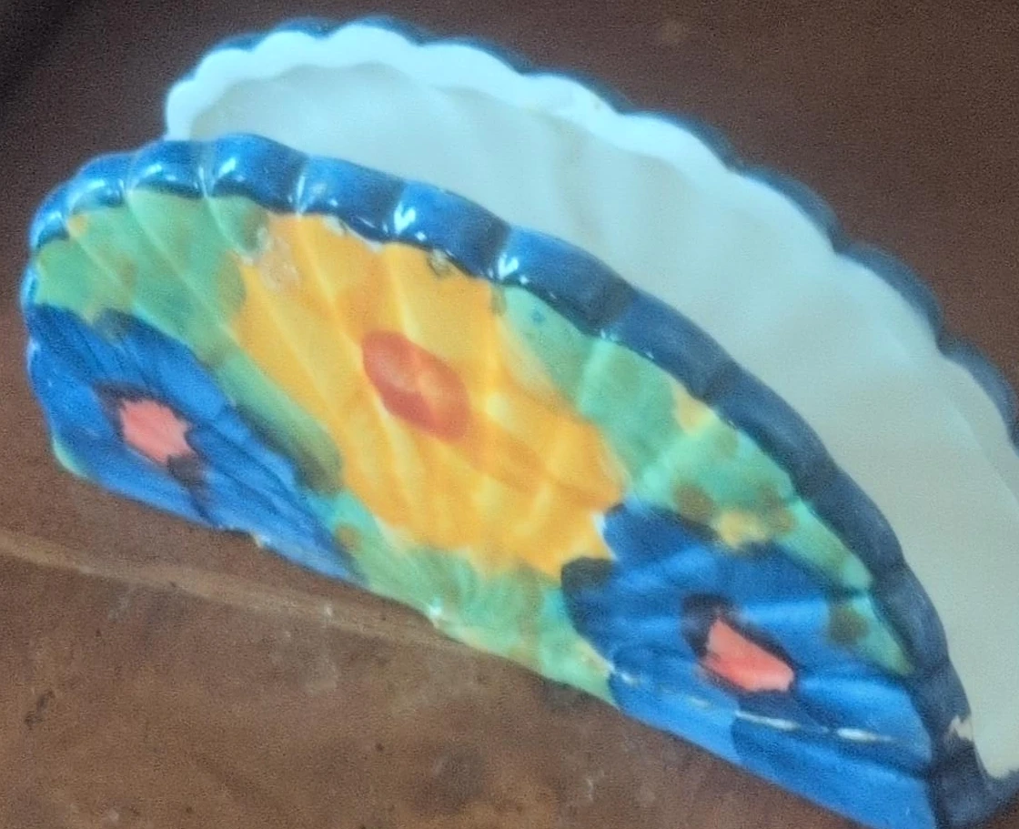Ceramic Napkin Holder with Floral Design