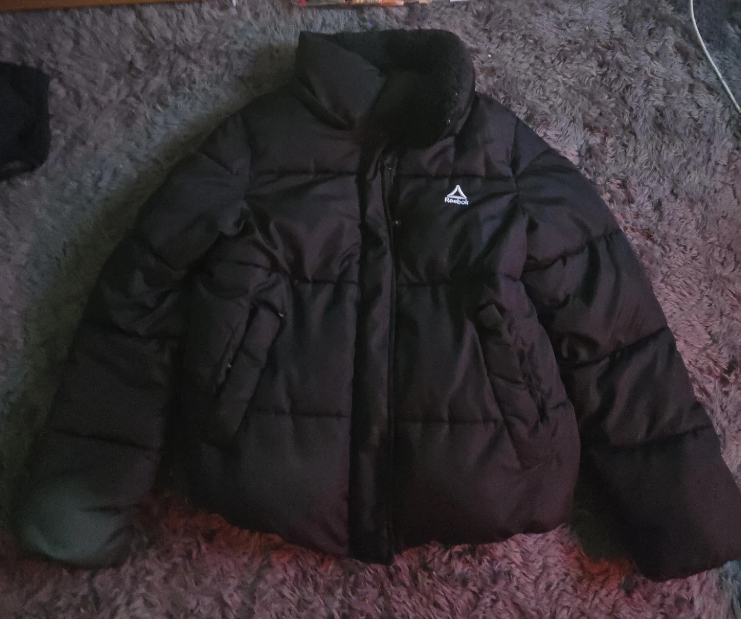 Womens Reebok Black Puffer Jacket
