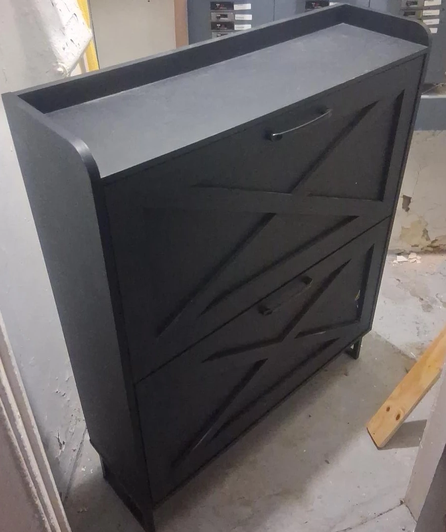 Black 3-Tier Shoe Rack Shelf