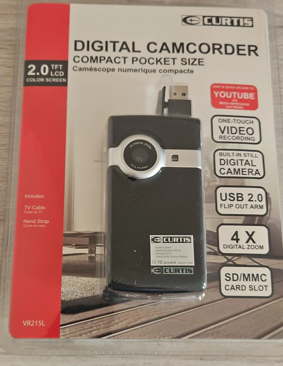 Curtis Digital Camcorder VR215L Compact Pocket Size