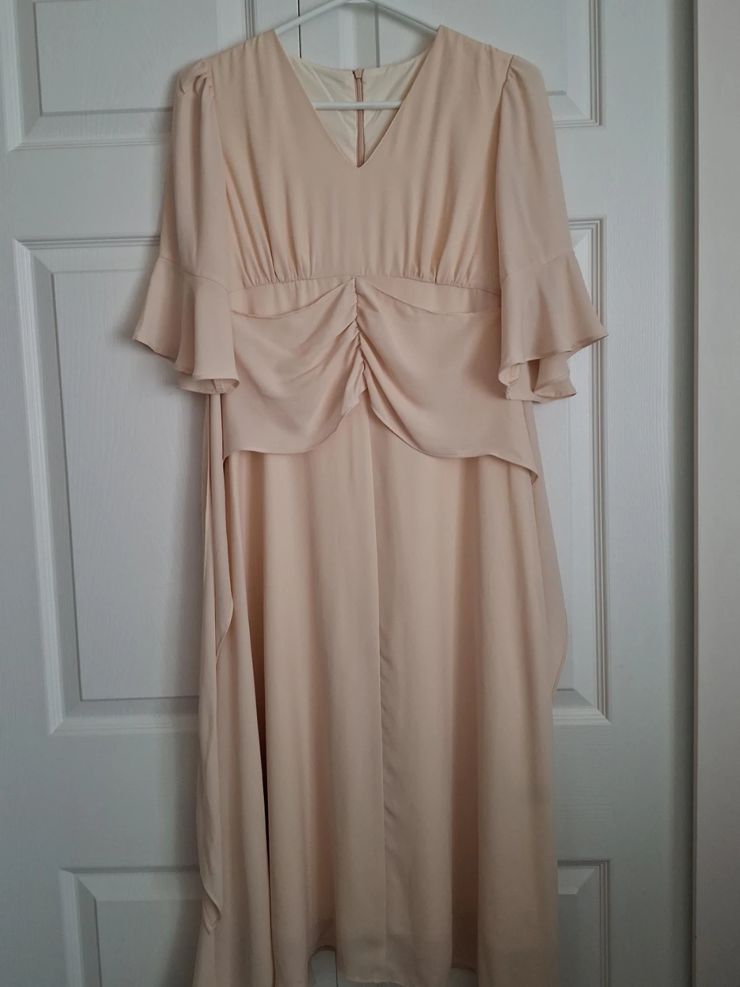 Chiffon Maxi Dress with Bell Sleeves