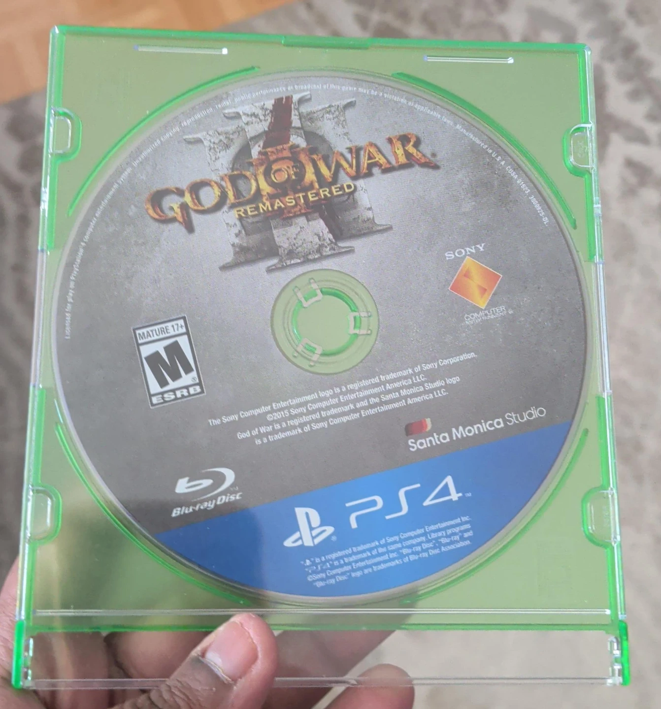 God of War III Remastered PS4 Blu-ray Disc