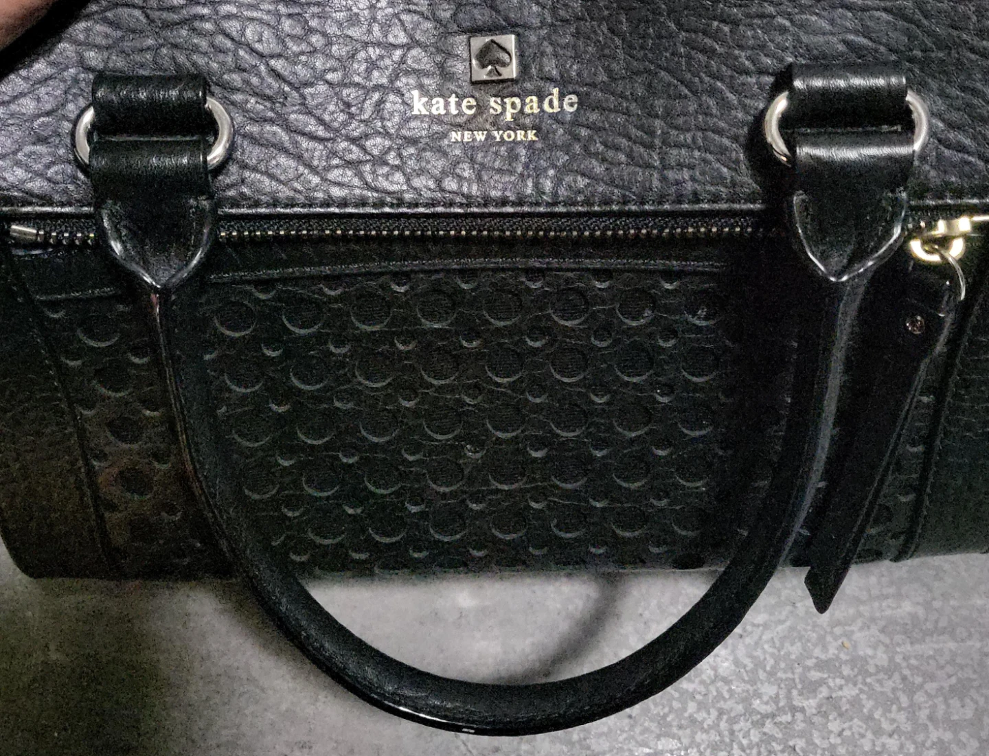 Kate Spade New York Black Leather Satchel Handbag