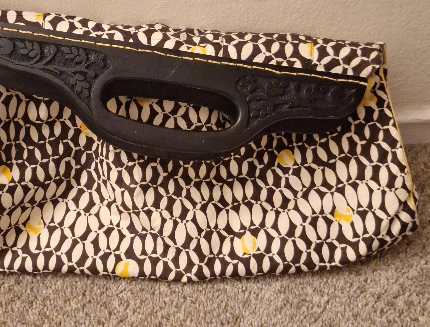 Tote Handbag with Black Handle