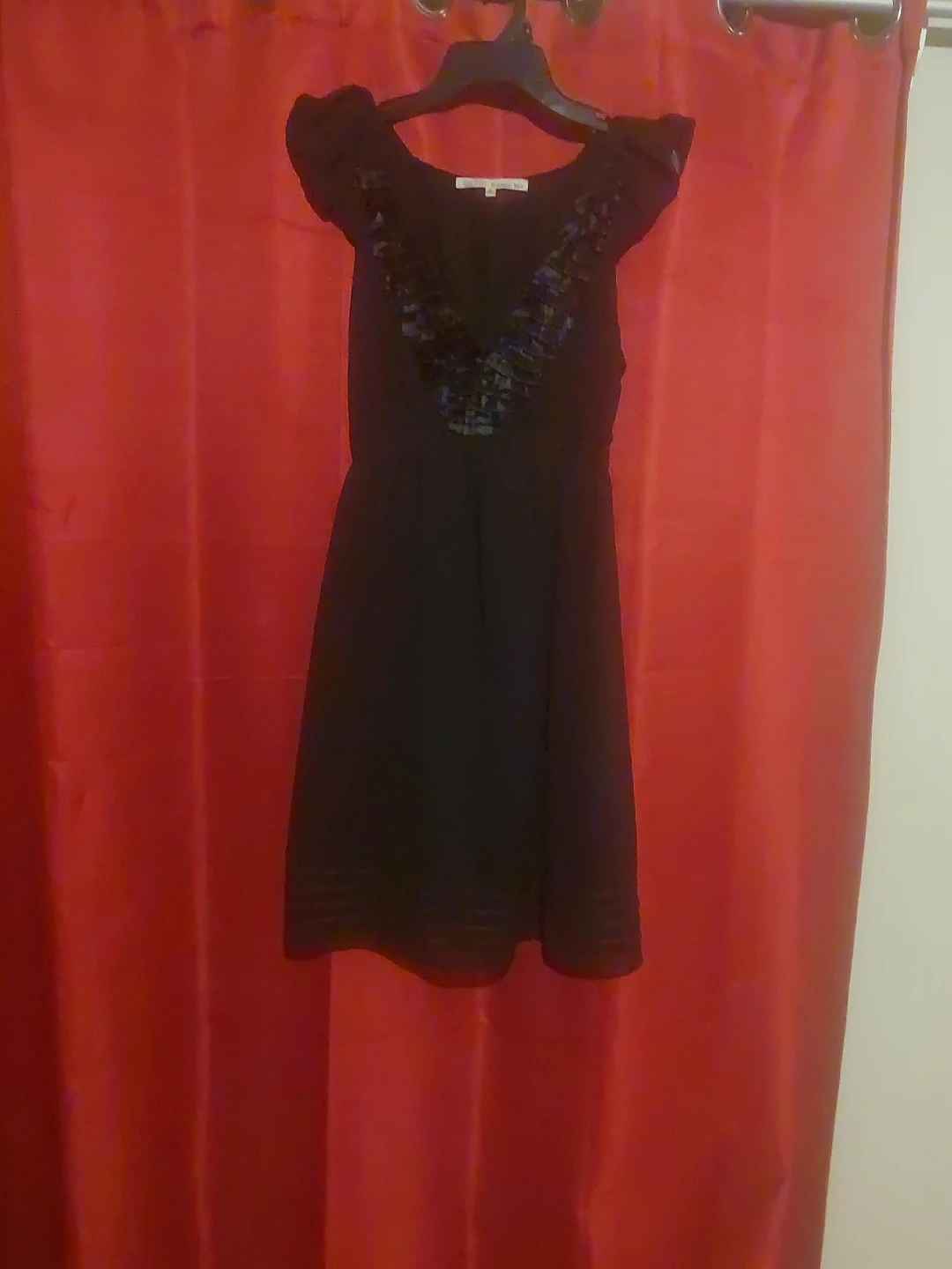 Black Sleeveless Dress with Sequin Detail