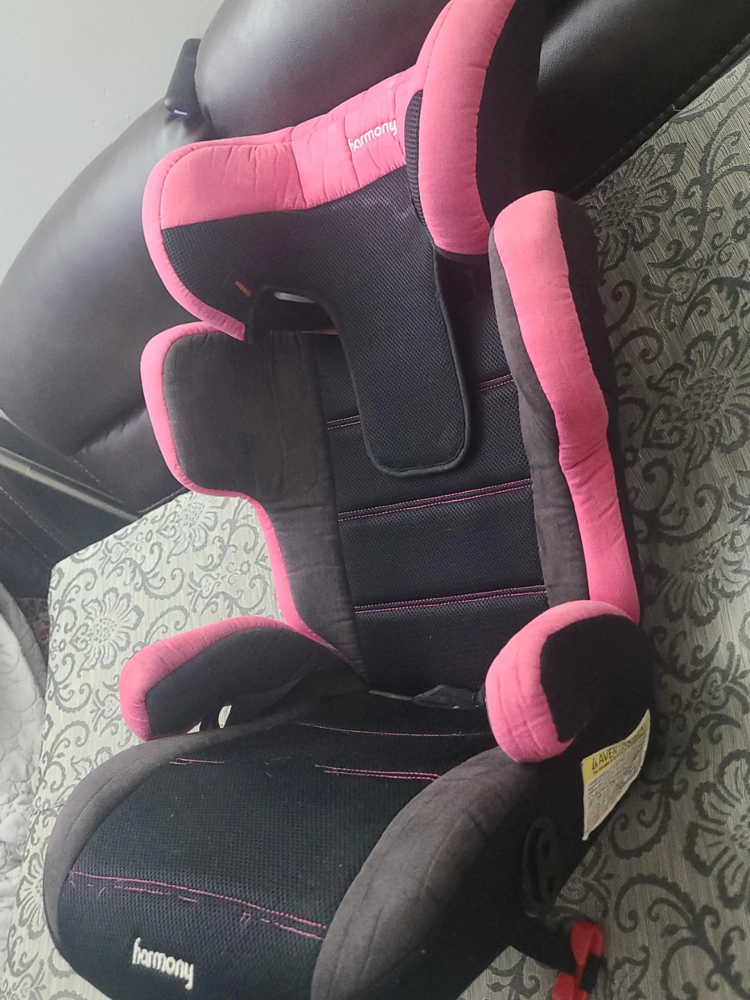 Harmony Booster Car Seat - Pink and Black