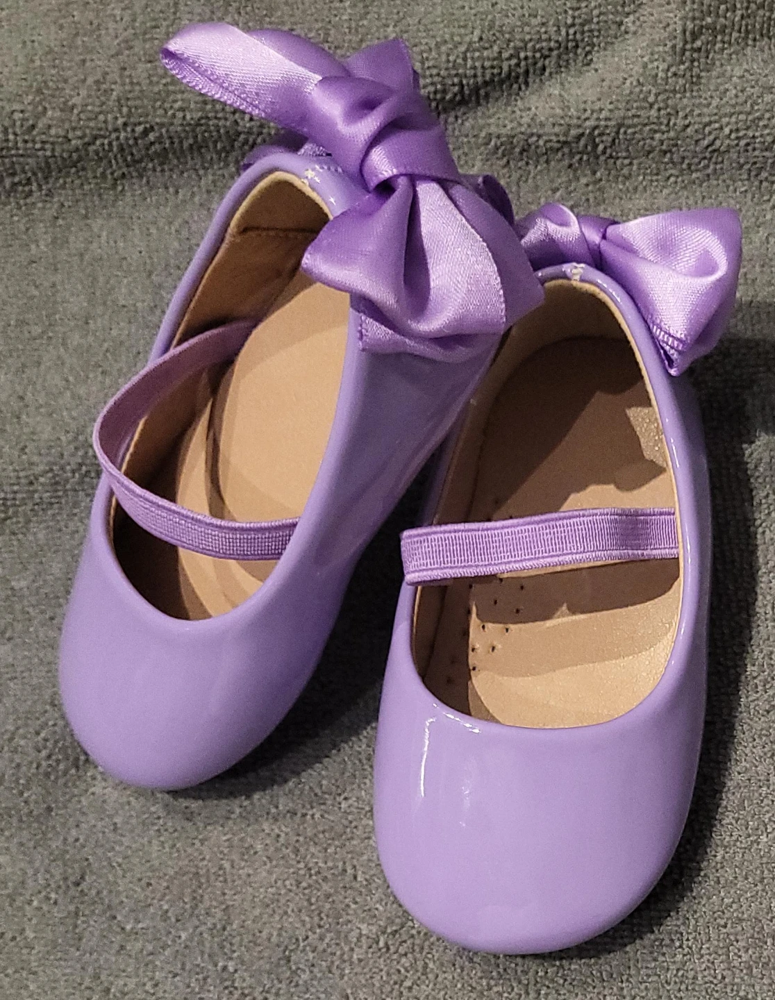 Purple Patent Bow Ballet Flats