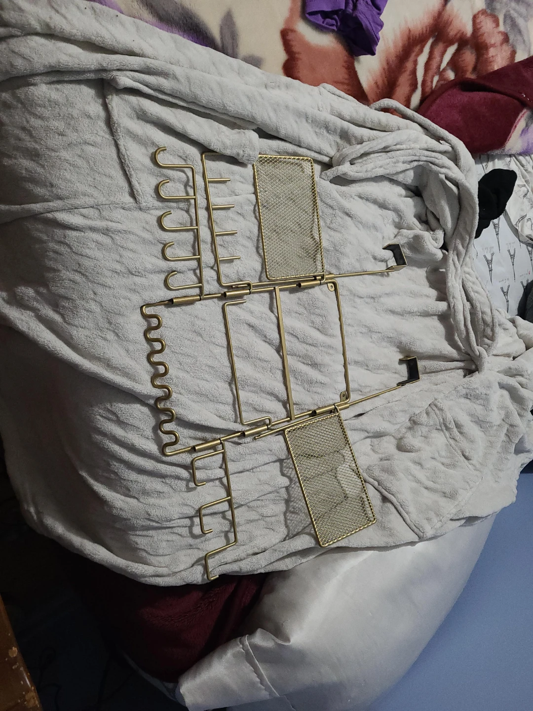 Gold Metal Over-the-Door Organizer Rack