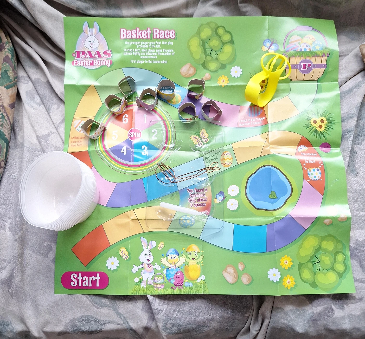 PAAS Easter Bunny Basket Race Board Game
