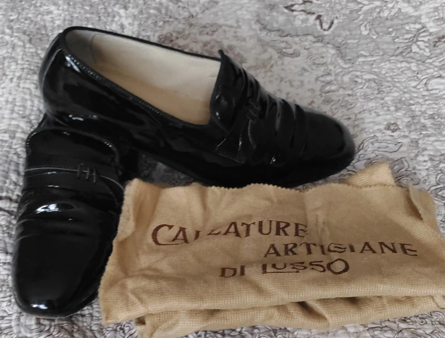 Due Leoni Varese Black Patent Leather Loafers