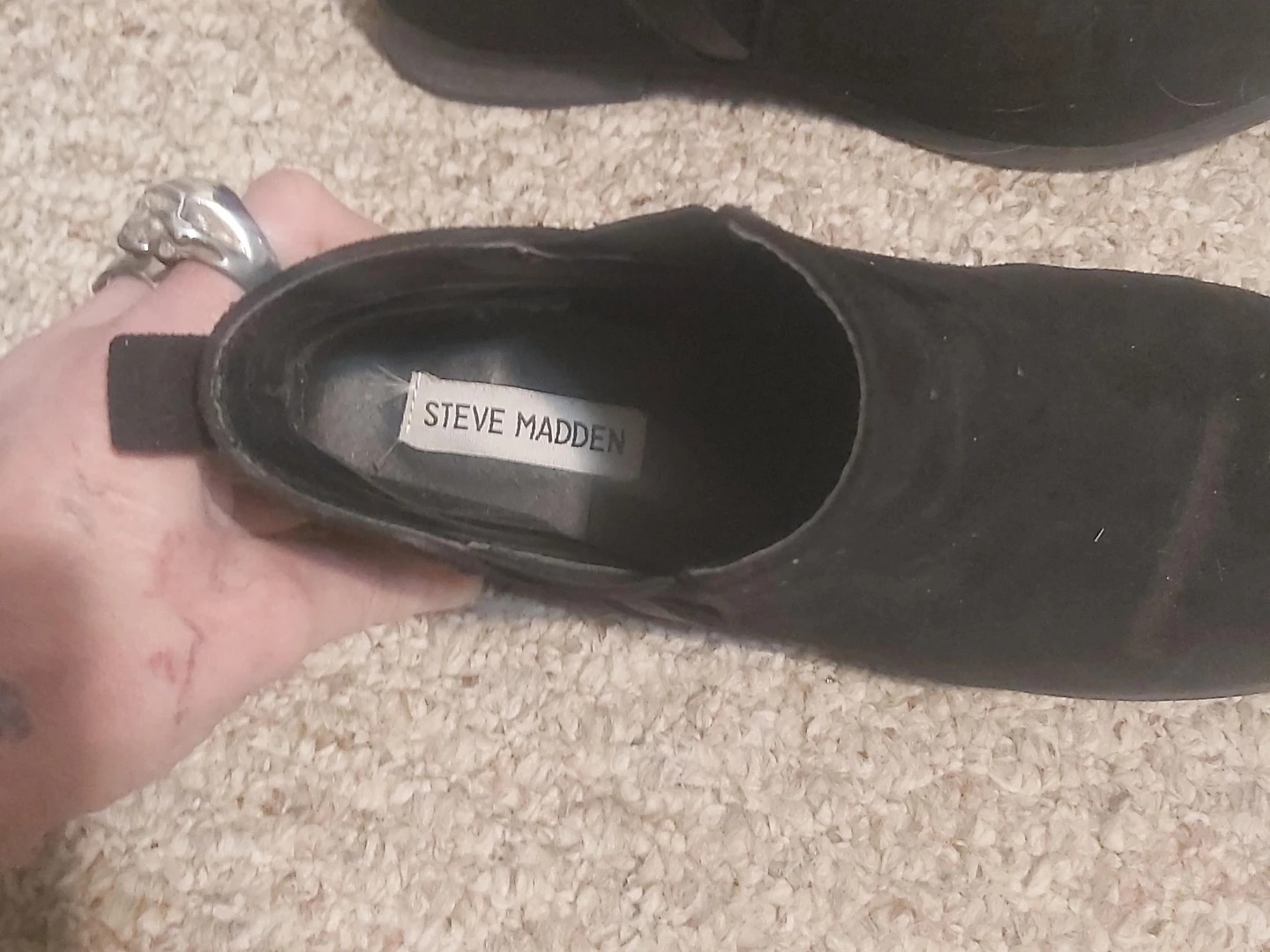 Steve Madden Black Suede Ankle Boots