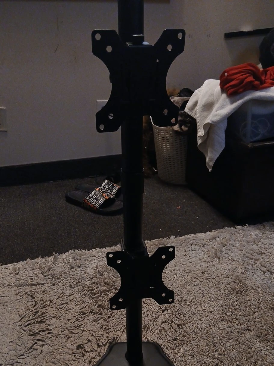Black Dual Monitor Desk Stand