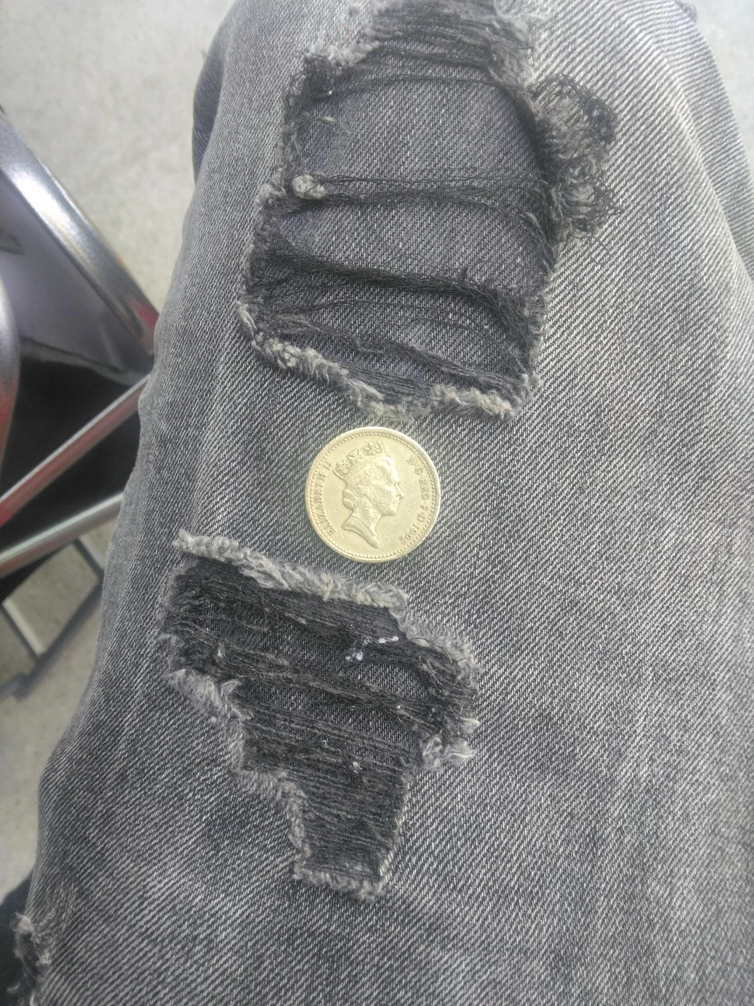 Grey Distressed Denim Jeans