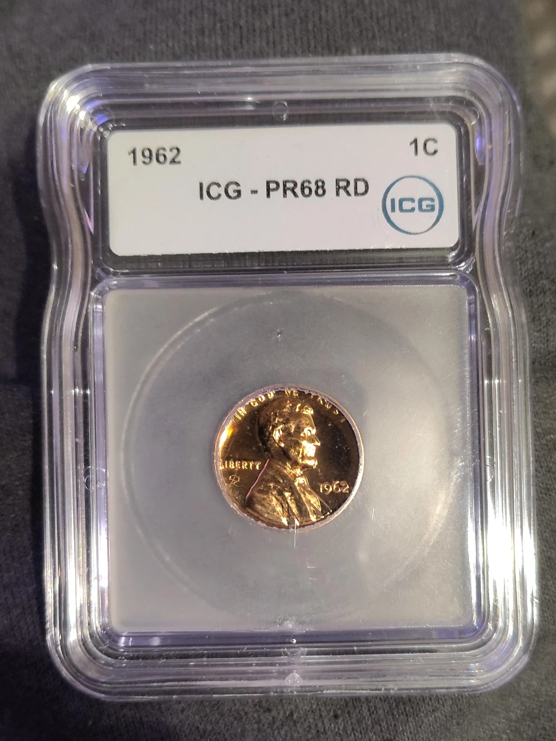 1962 ICG PR68 RD Lincoln Cent Penny