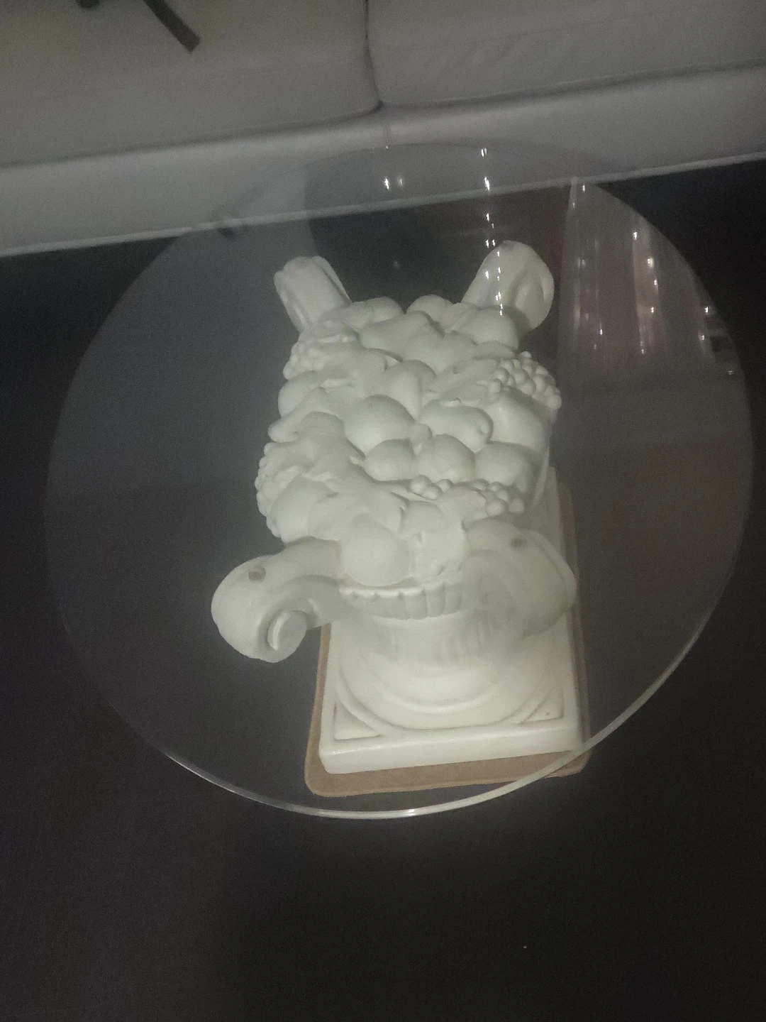 White Pedestal Fruit Basket Table