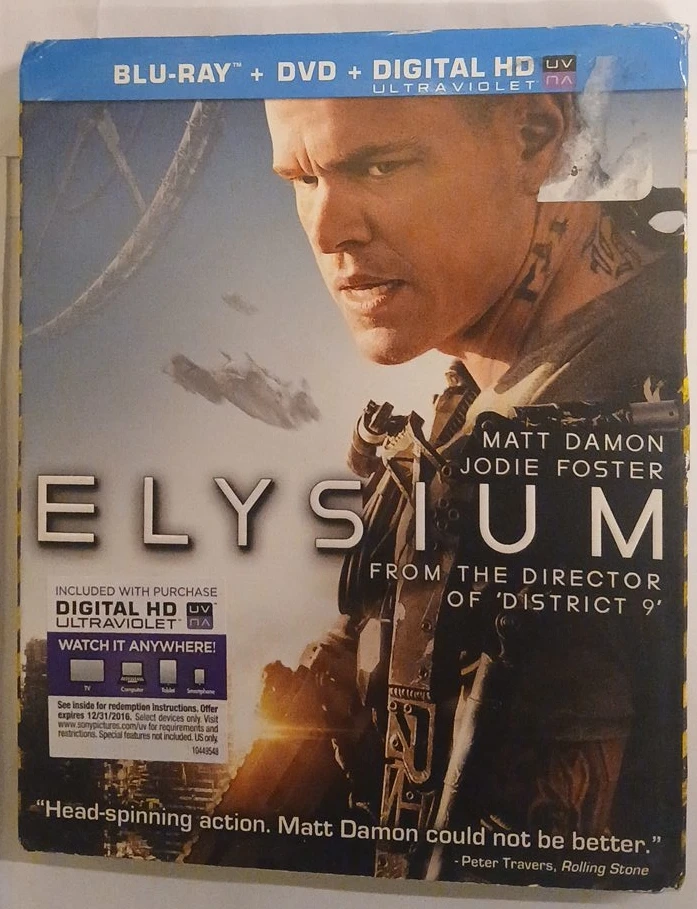 Elysium Blu-ray + DVD + Digital HD Movie