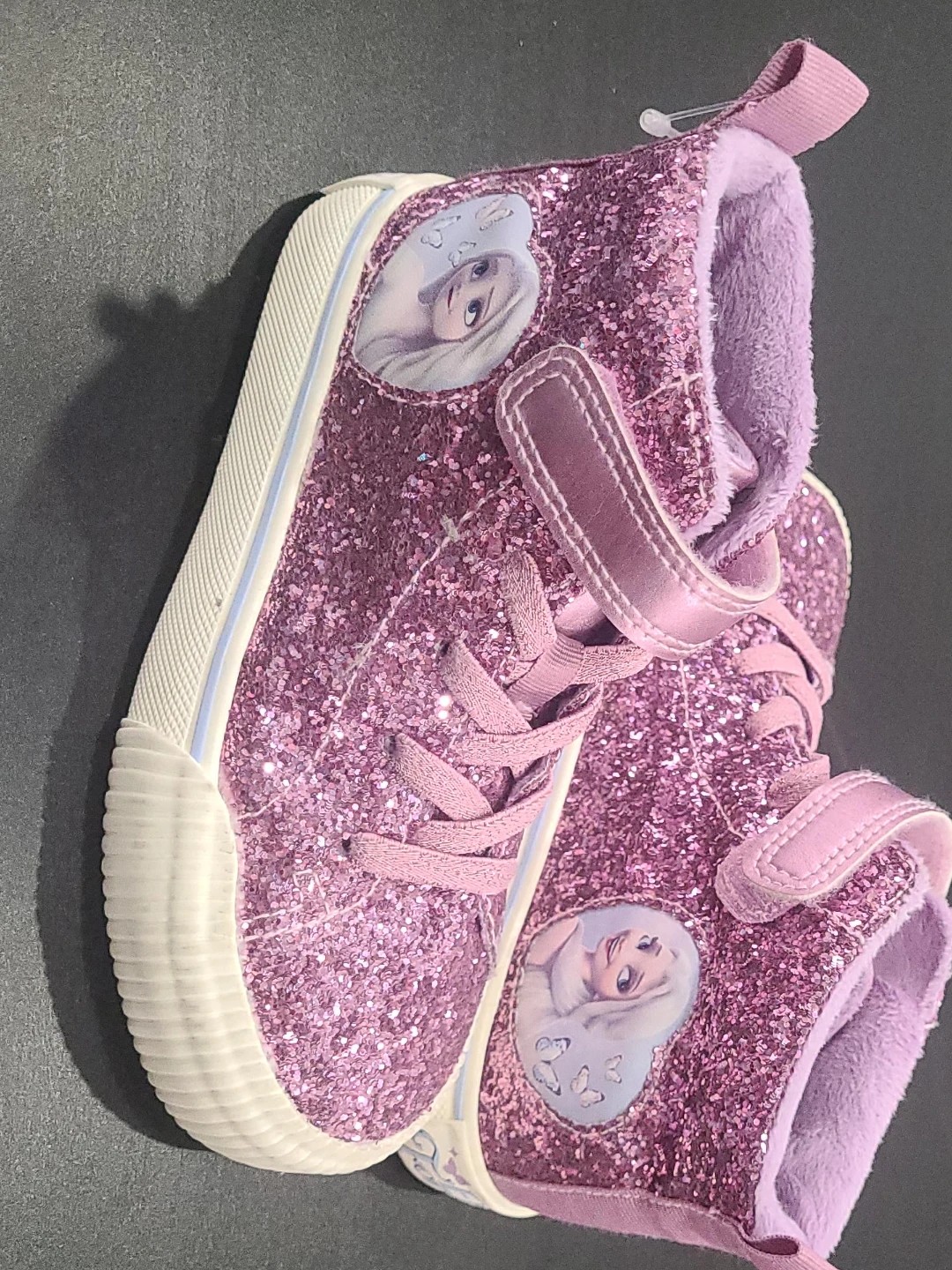 Girls' Glitter High-Top Shoes with Elsa Graphic