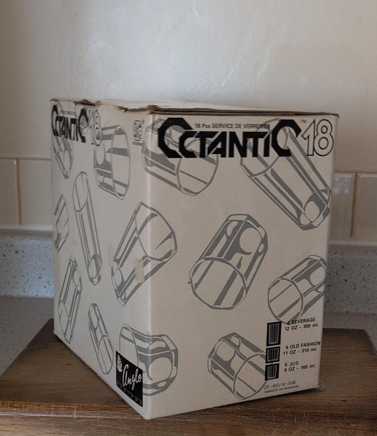 Ctantc 18 Pcs Glassware Set