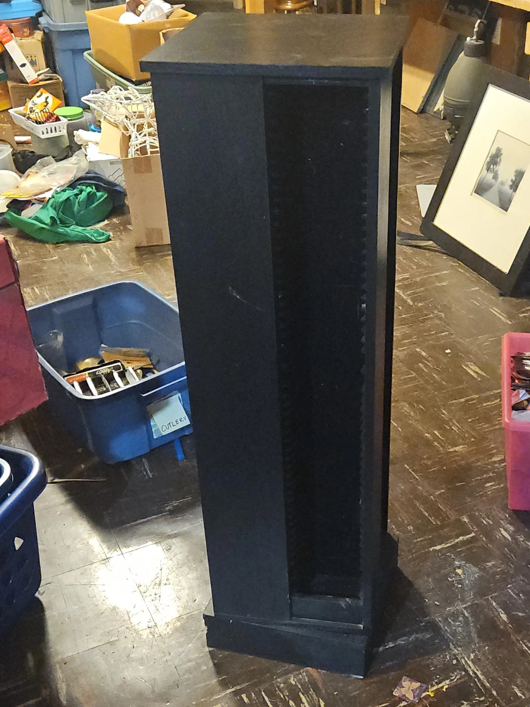 Black Media Storage Tower