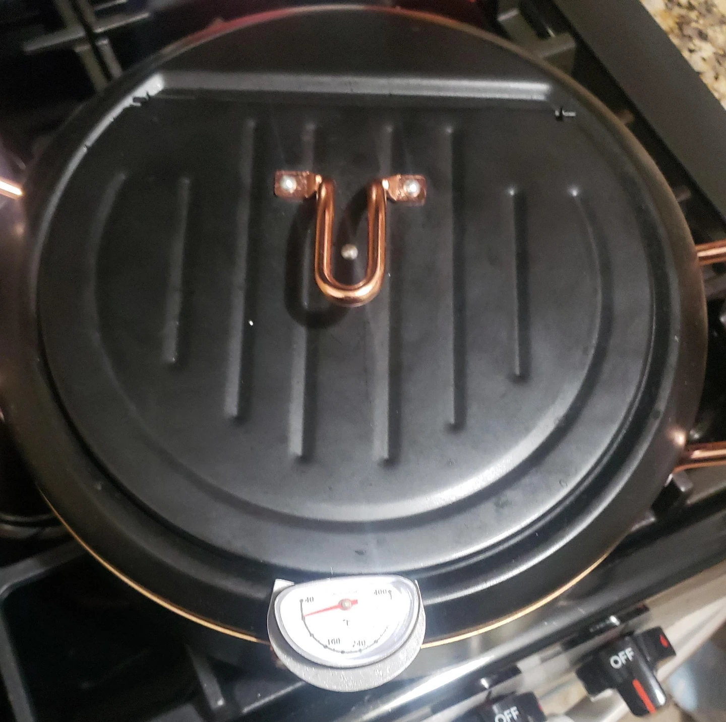 Copper Pan with Built-in Thermometer and Steaming Rack
