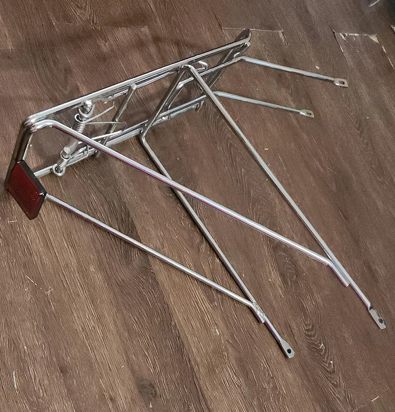Silver Bike Rear Rack with Reflector