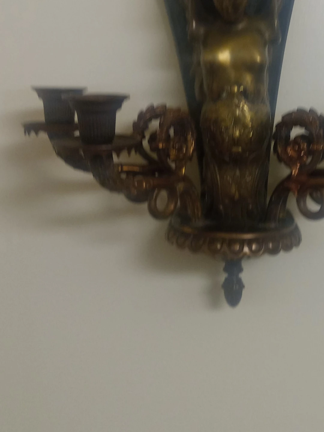 Ornate Wall Sconce Candle Holder with Figurine