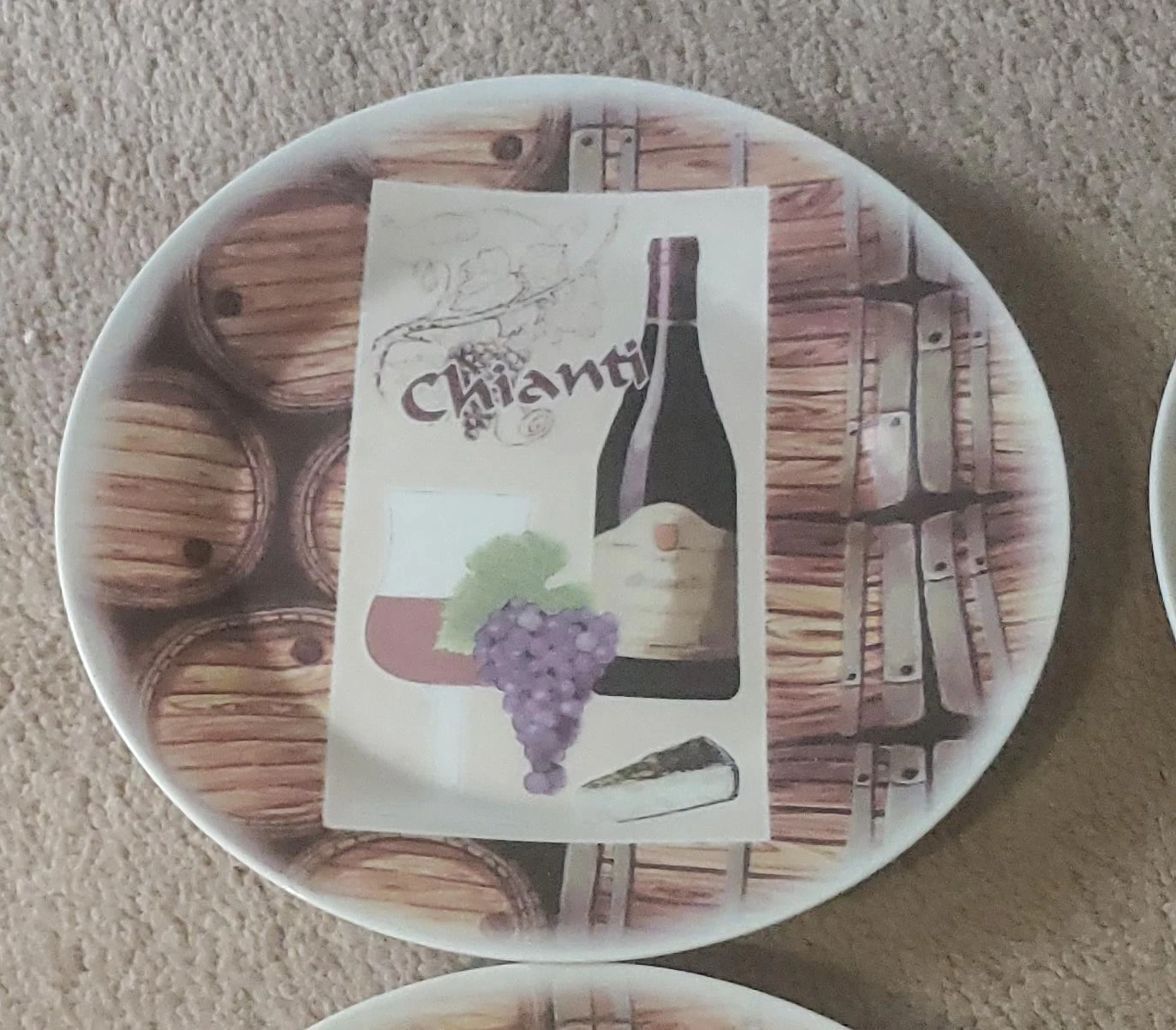 Set of 4 Decorative Plates - Wine Theme