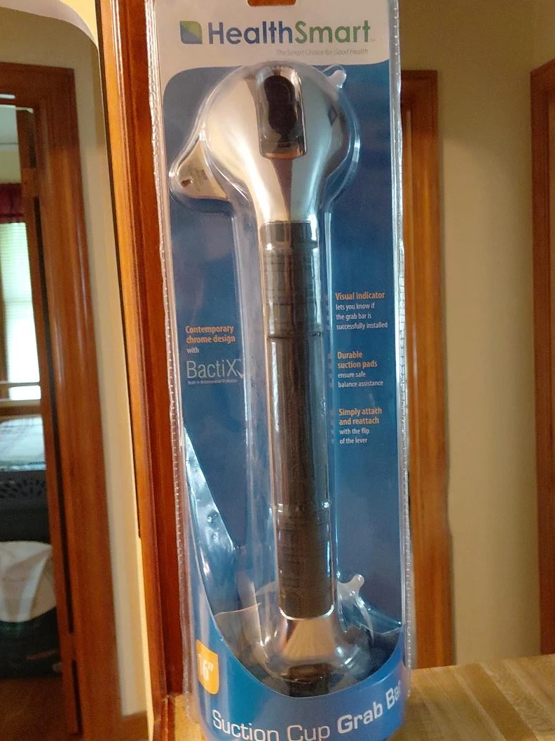 HealthSmart Suction Cup Grab Bar with BactiX