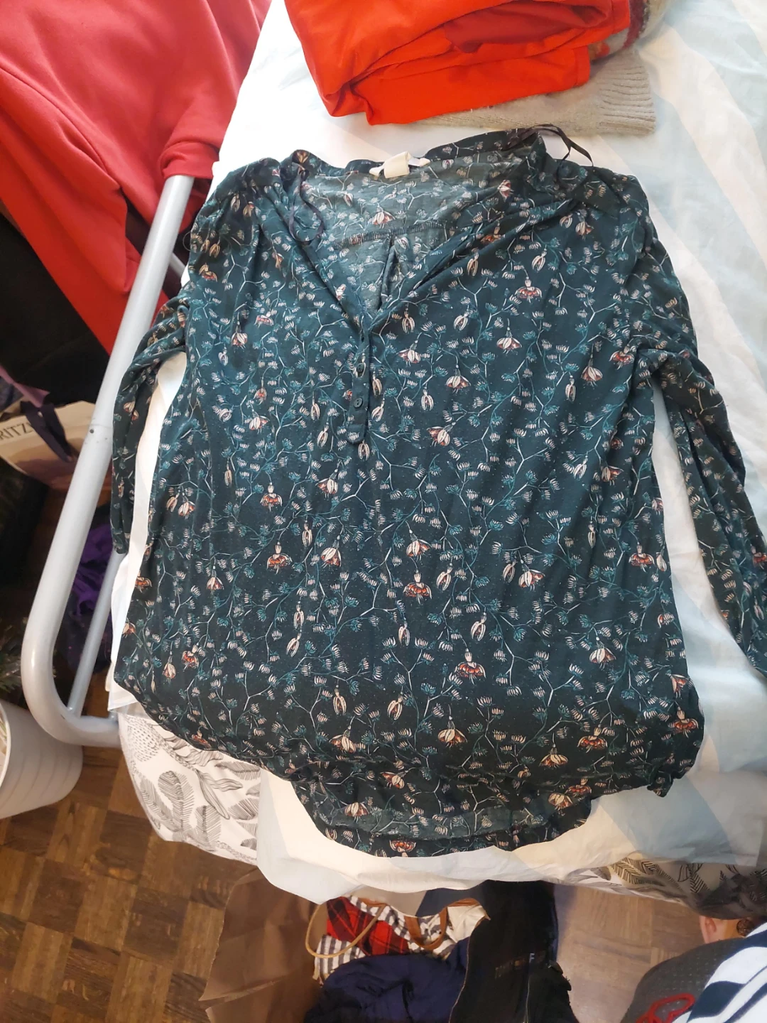 H&M Floral Print Long Sleeve Blouse