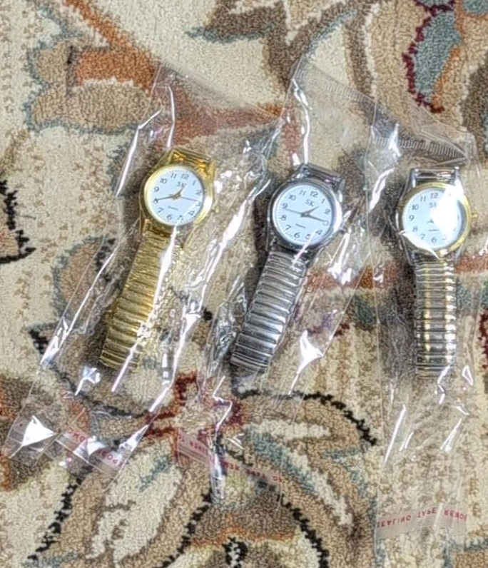 3 Women's Watches - SK, Gold Tone, Silver Tone
