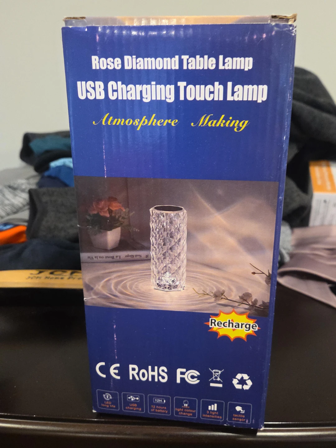 Rose Diamond Table Lamp USB Charging Touch Lamp
