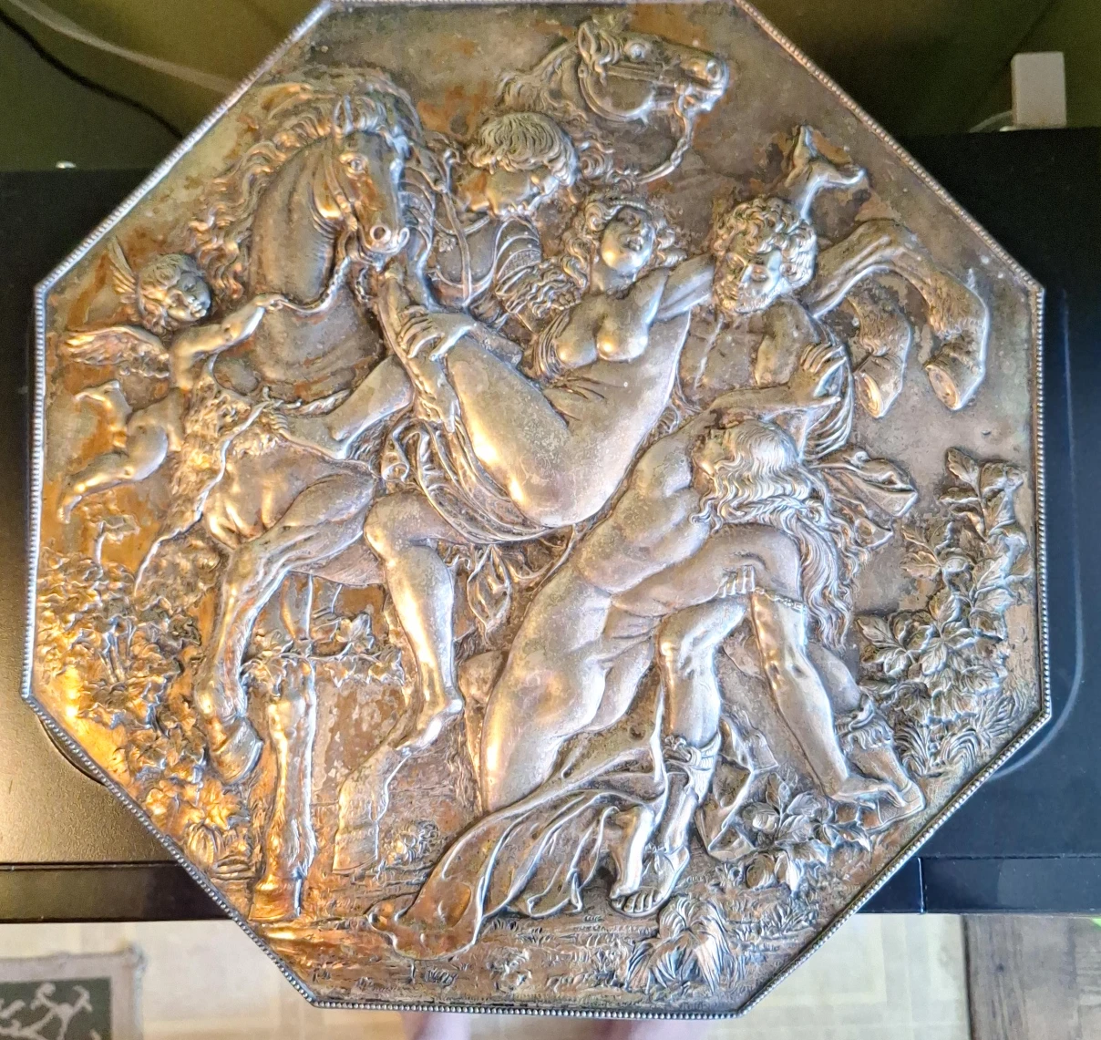 Vintage Octagonal Relief Plaque