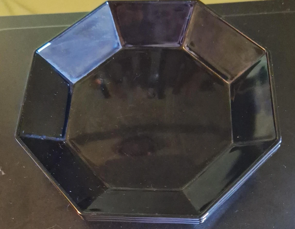 Black Octagonal Plates (Set of 3)