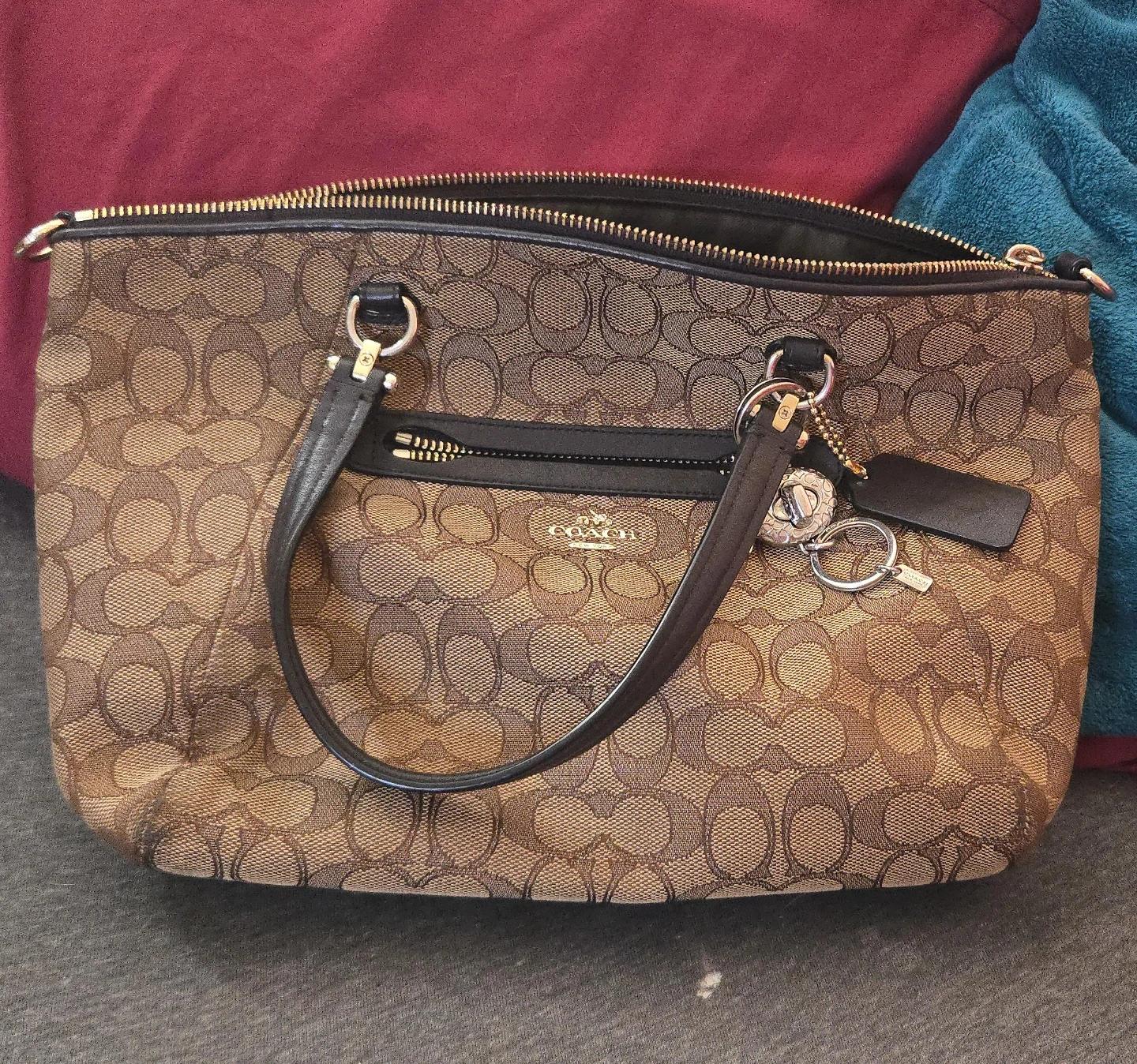 Coach Signature Monogram Canvas Tote Bag