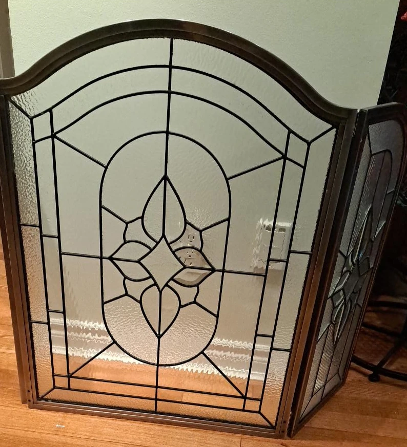Stained Glass Fireplace Screen