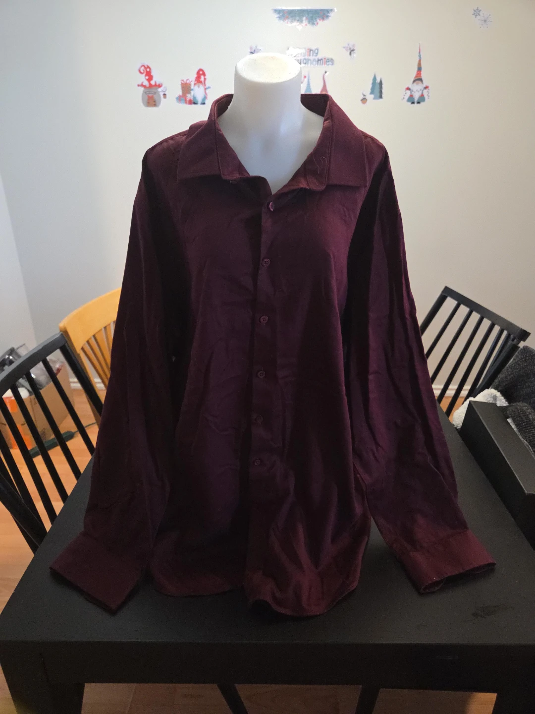 Bellissimo Men's XXL Modern Fit Burgundy Dress Shirt