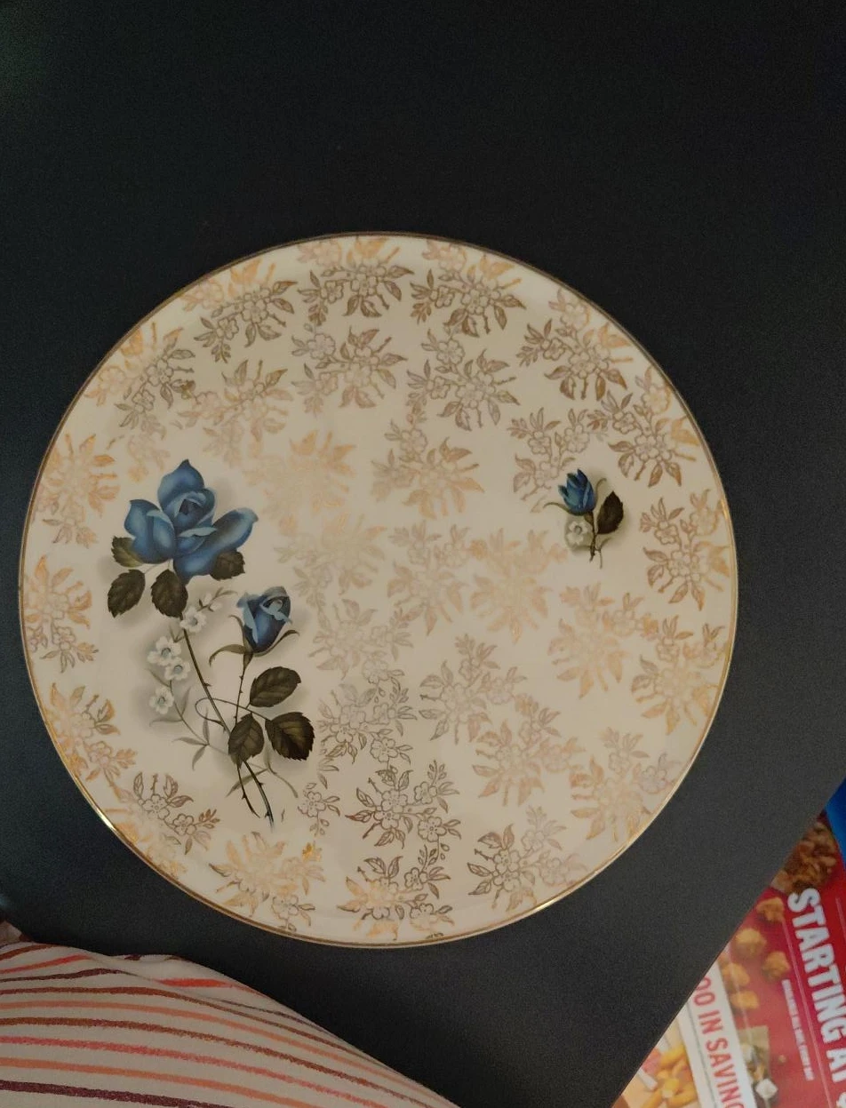 Vintage Floral Cake Plate