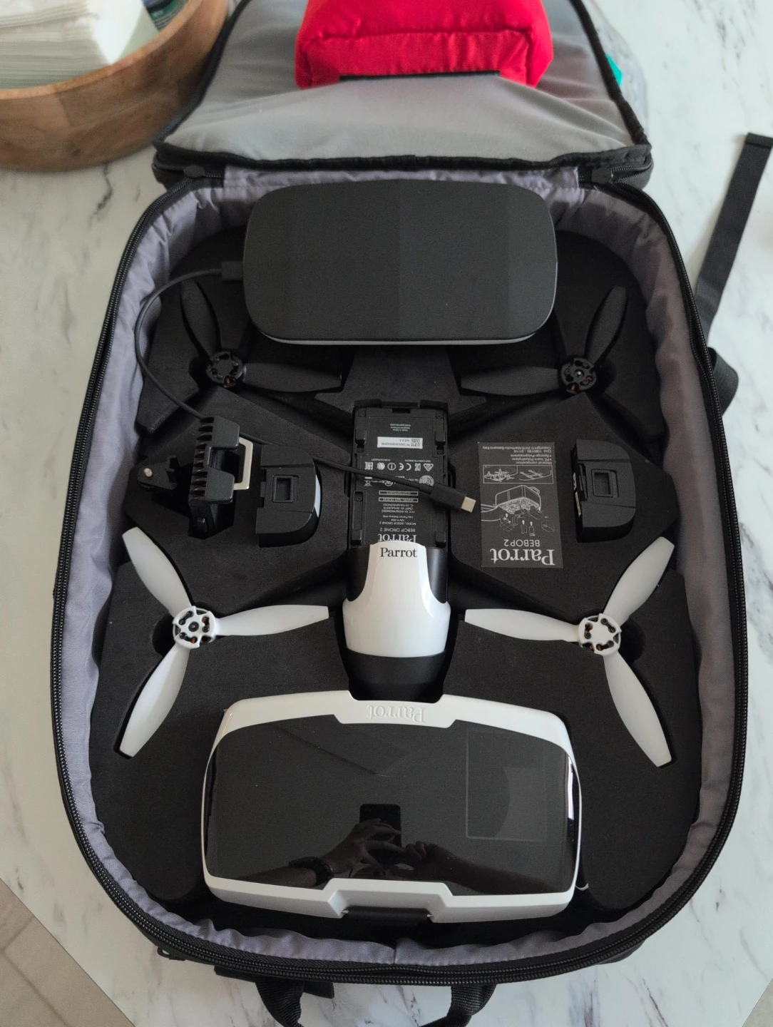 Parrot Bebop 2 Drone with FPV Goggles and Backpack