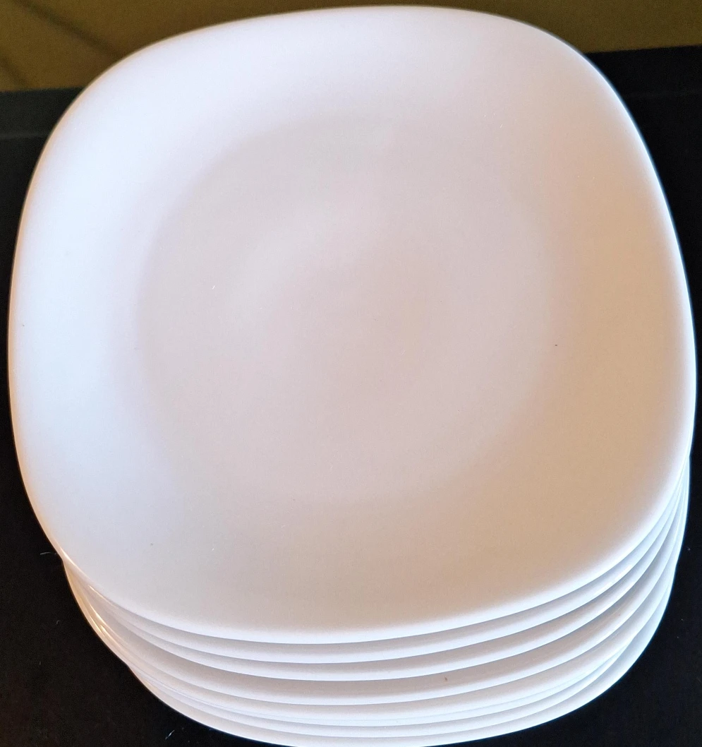 Stack of 8 BLOCK LANGENTHAL White Square Plates