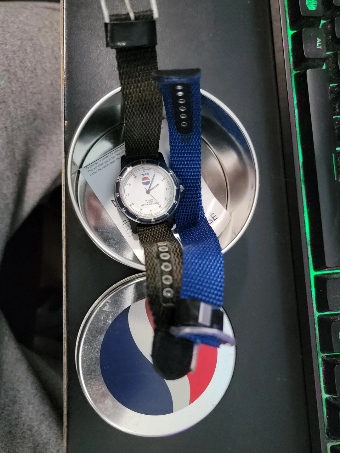 Pepsi Quartz Watch with Two Straps