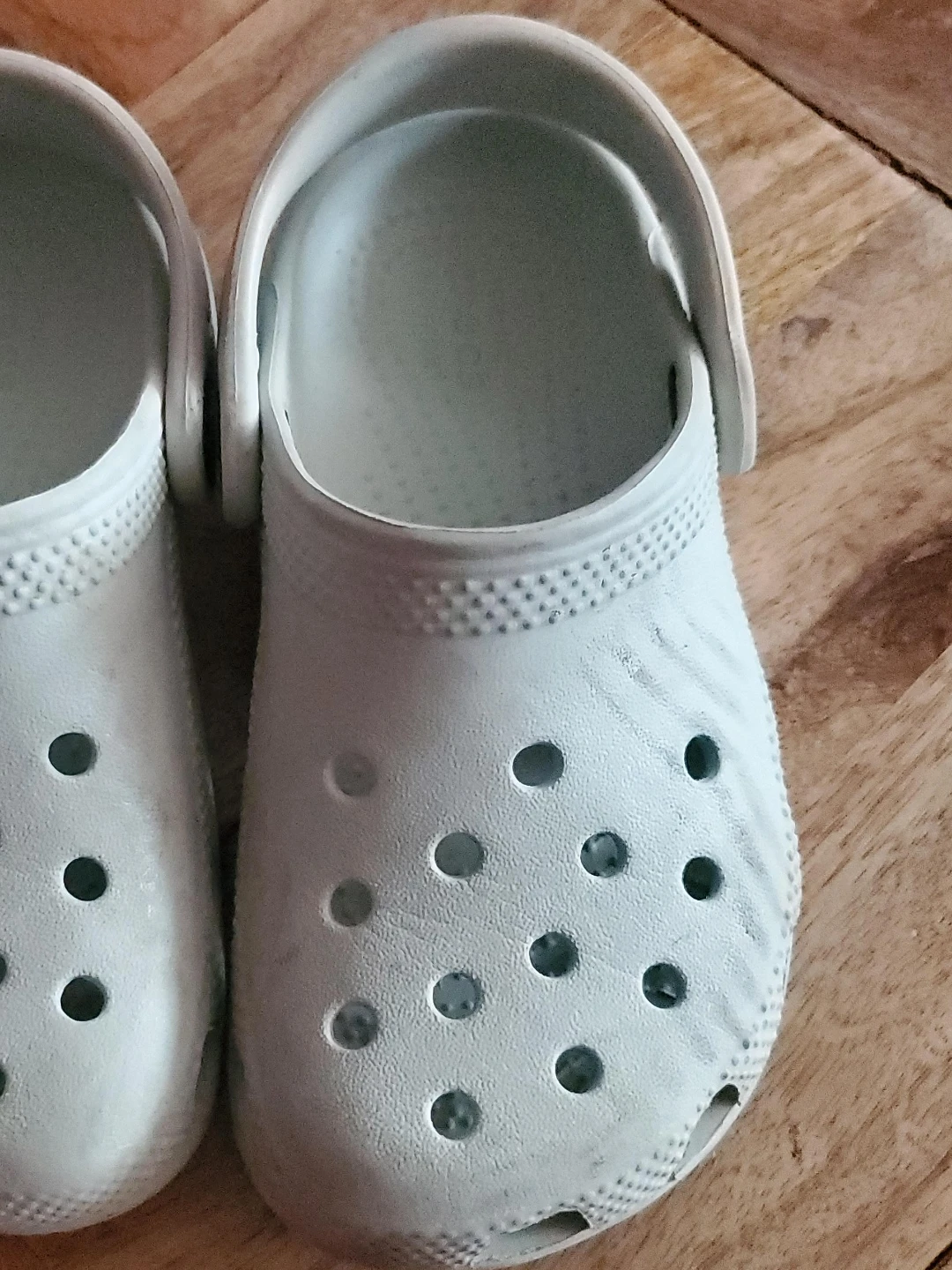 Toddler size 10 grey crocs