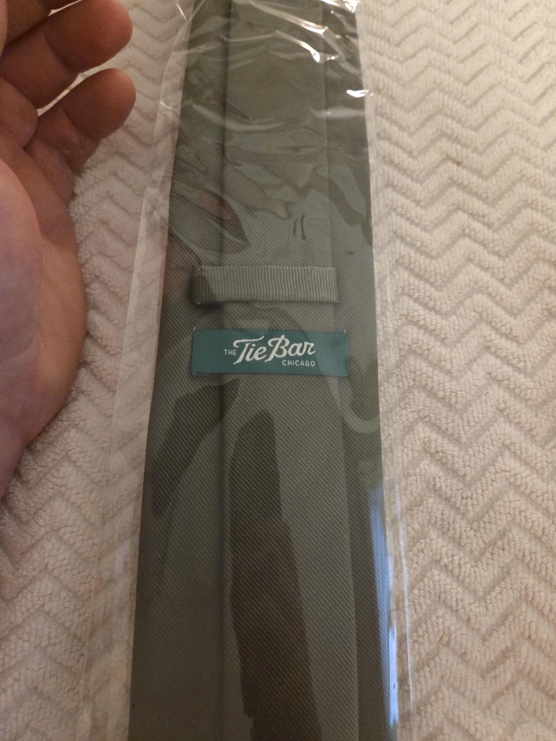 The Tie Bar Grosgrain Solid Olive Tie 3.25"