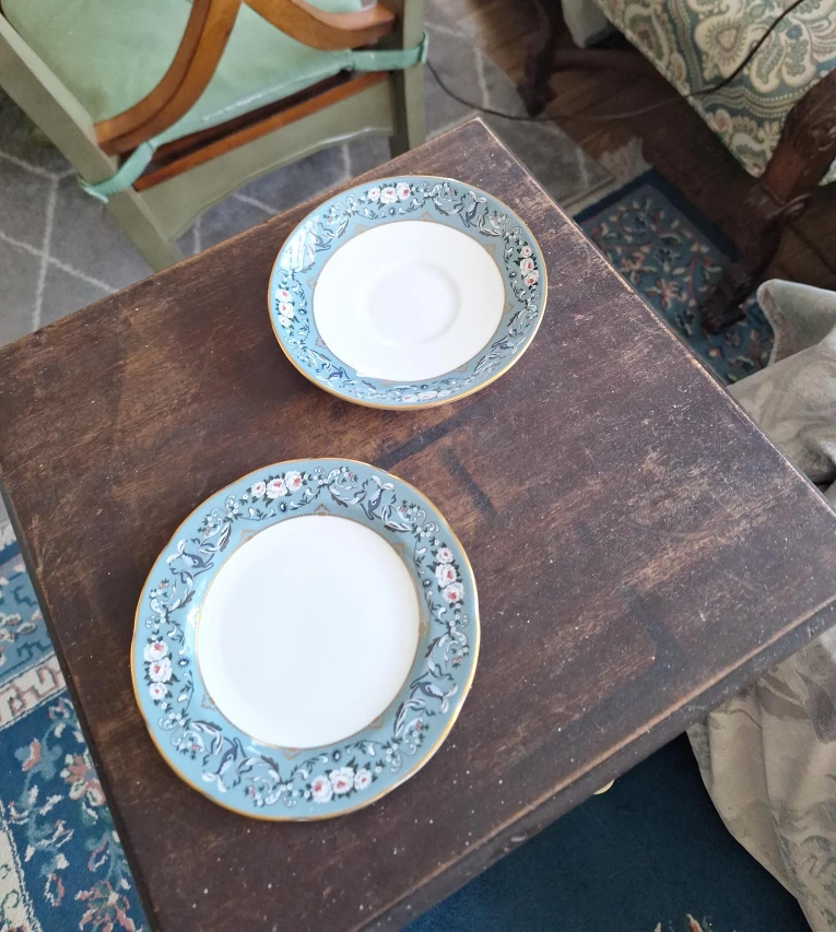 Set of 2 Vintage Floral Saucers