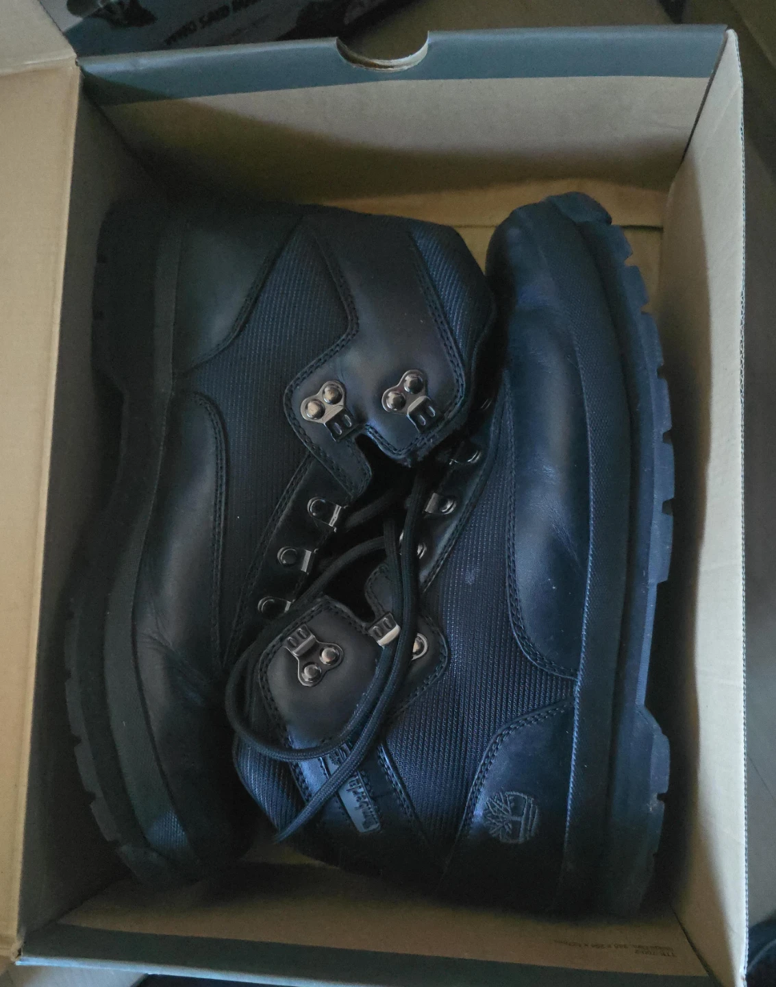 Timberland Black Leather Lace-Up Boots